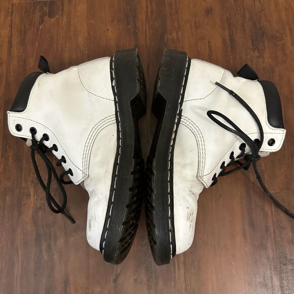 DR. MARTENS 939 White Smooth Leather High Top Boots - Picture 7 of 11